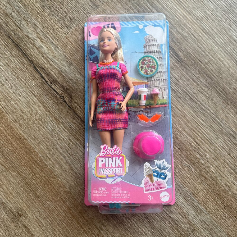 Barbie Pink Passport Italy Toy Doll - Brand New